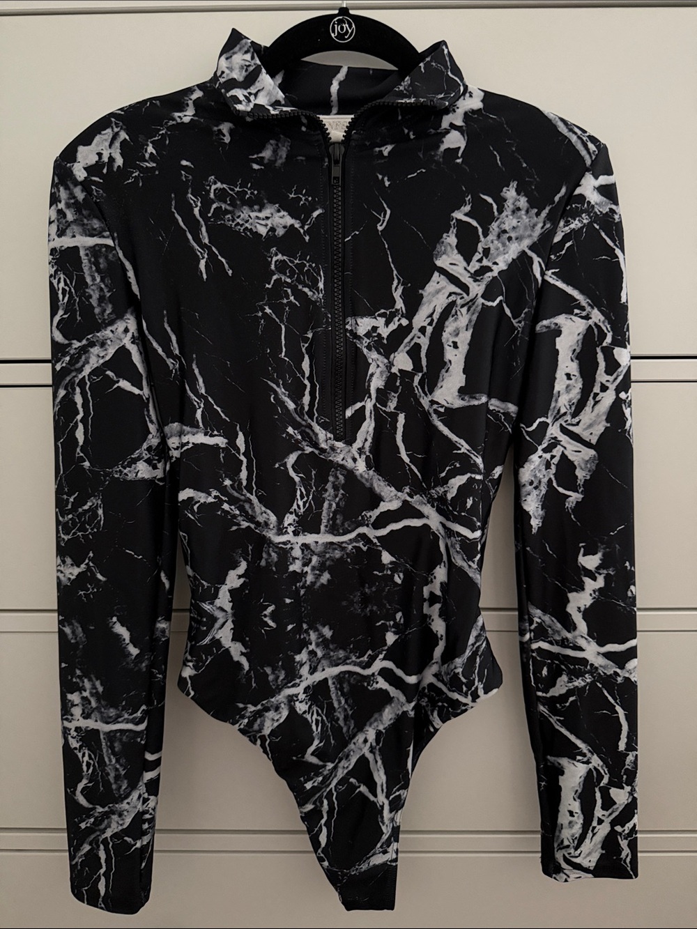 INFSD Black & White Swim Zip-Up Top